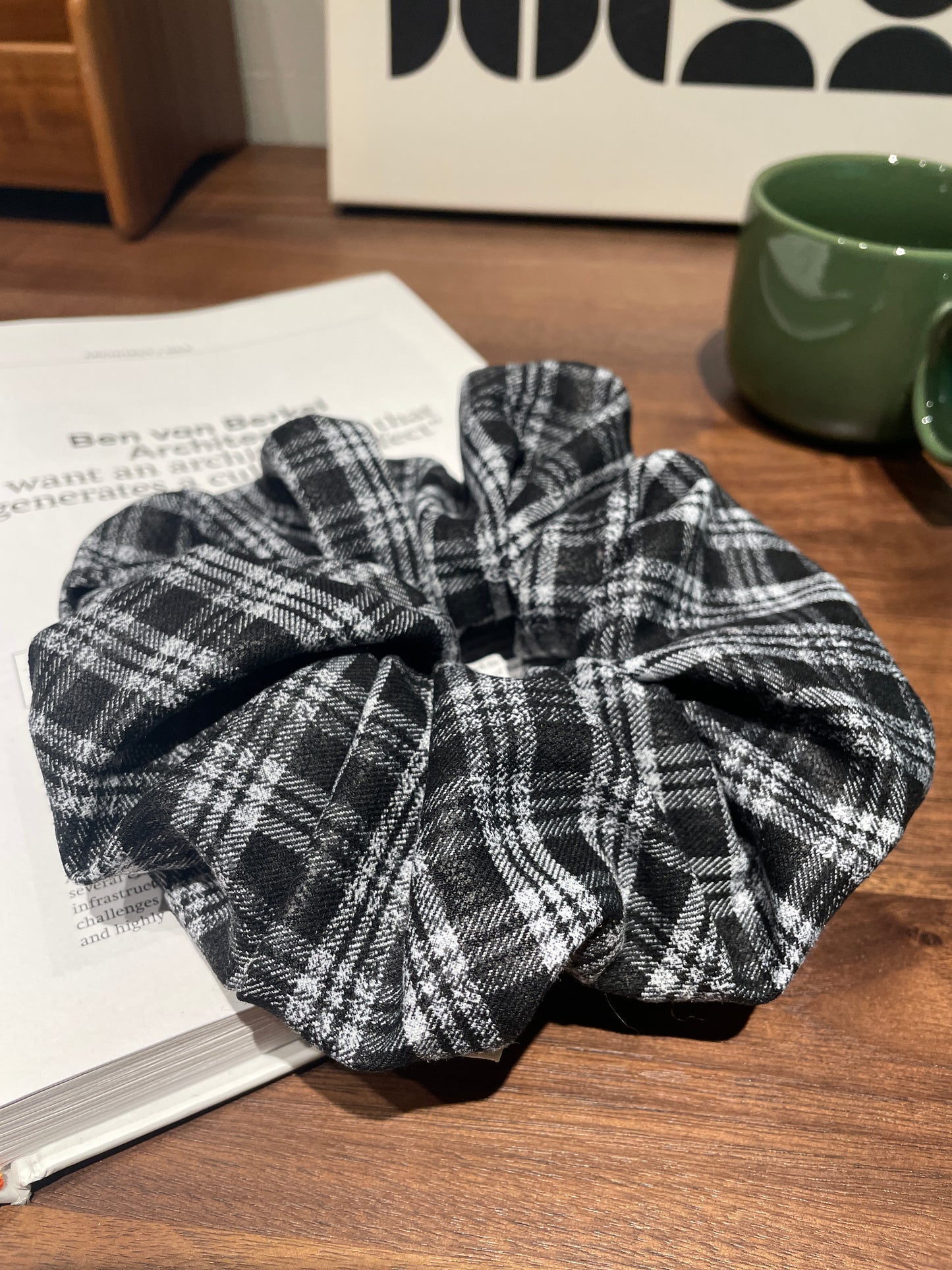 Retro London Checkered Scrunchie