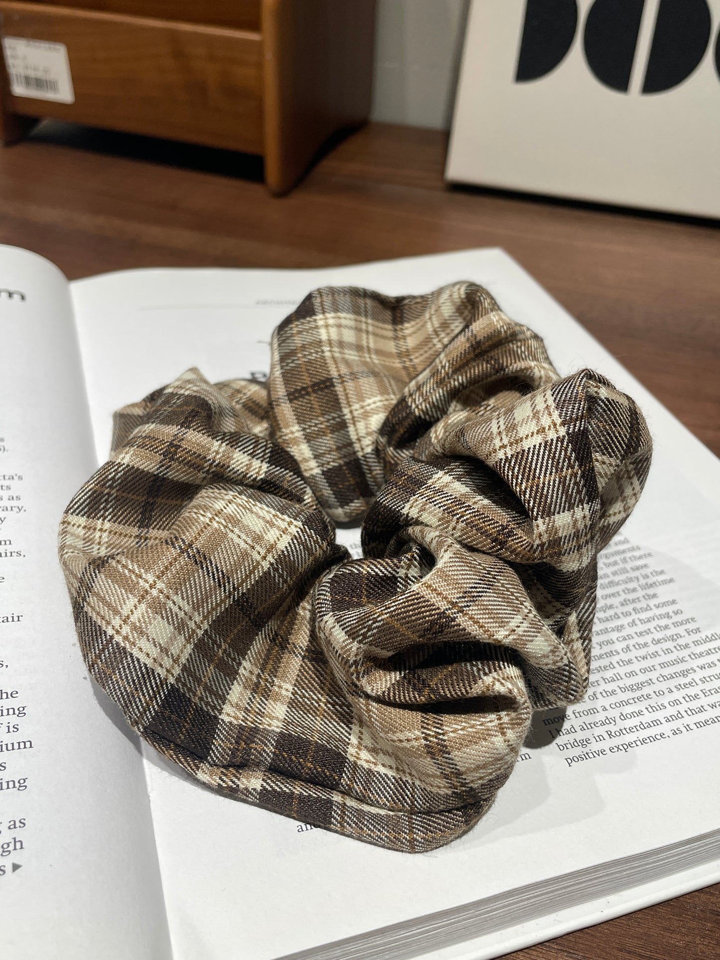 Retro Checkered Scrunchie