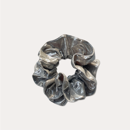 Metallic Silver Scrunchie - 4 Layers