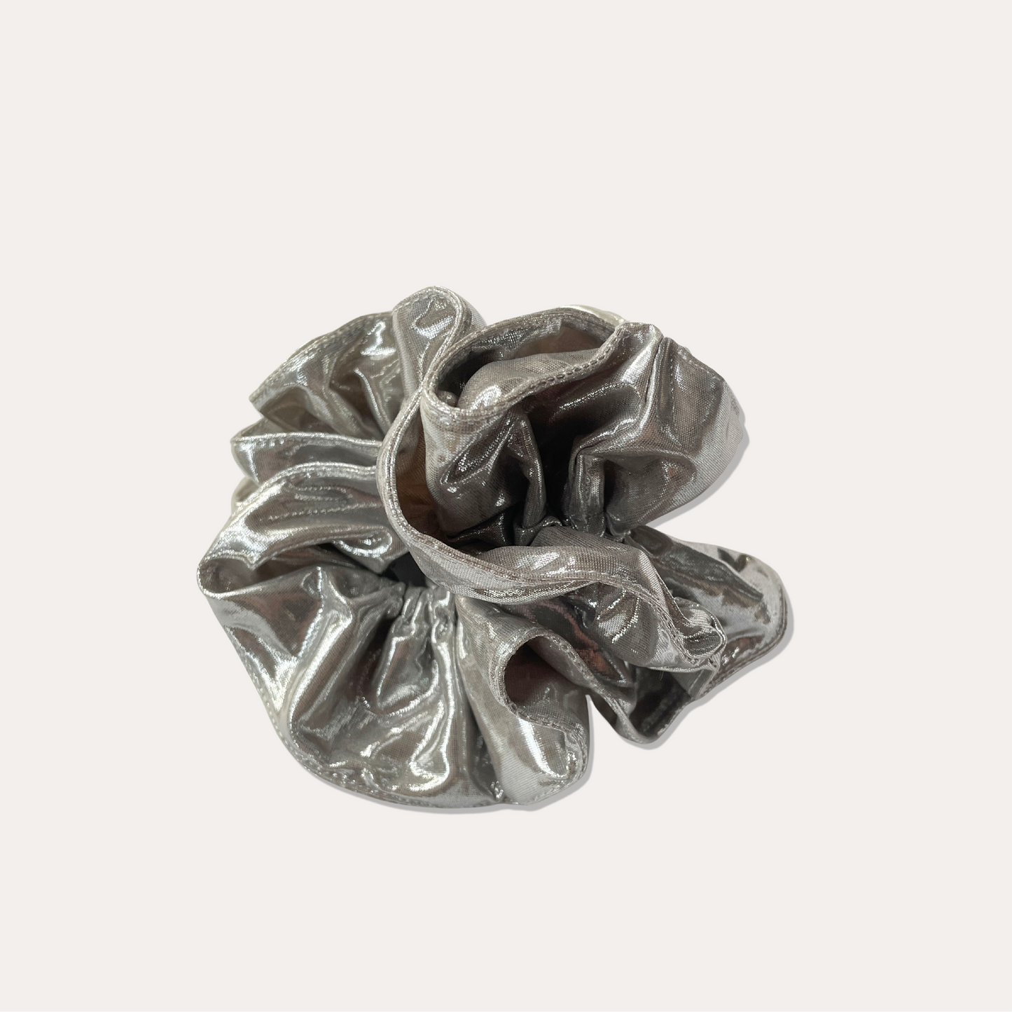 Metallic Silver Scrunchie - 4 Layers